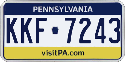 PA license plate KKF7243