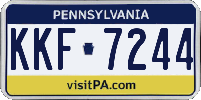 PA license plate KKF7244
