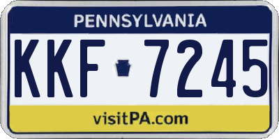 PA license plate KKF7245