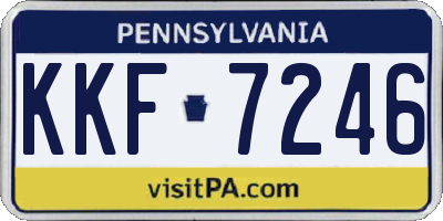 PA license plate KKF7246