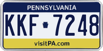 PA license plate KKF7248