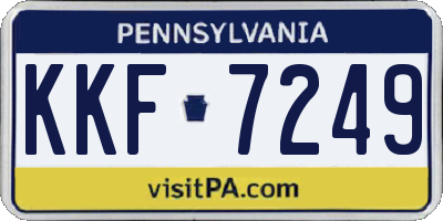 PA license plate KKF7249