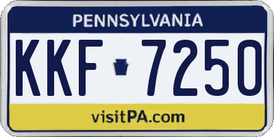 PA license plate KKF7250