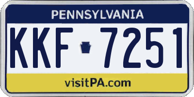 PA license plate KKF7251