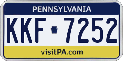 PA license plate KKF7252