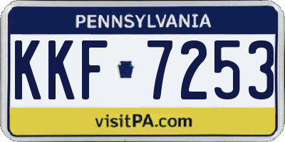 PA license plate KKF7253