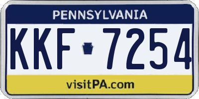 PA license plate KKF7254