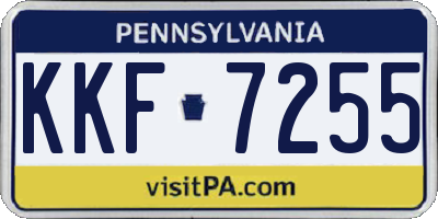 PA license plate KKF7255