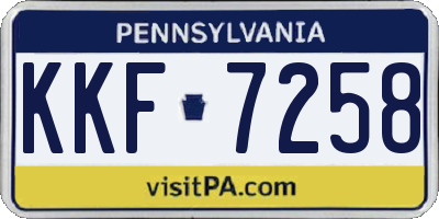 PA license plate KKF7258