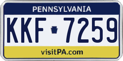 PA license plate KKF7259