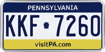 PA license plate KKF7260