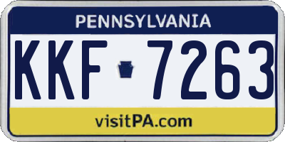 PA license plate KKF7263