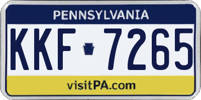 PA license plate KKF7265