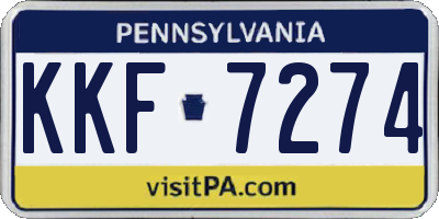 PA license plate KKF7274