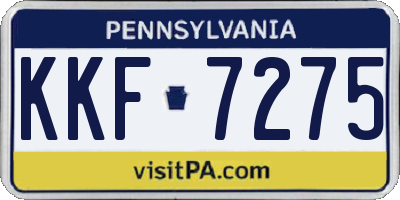 PA license plate KKF7275