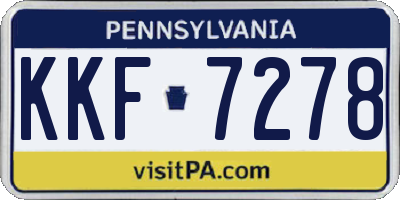 PA license plate KKF7278