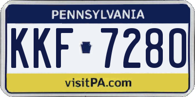 PA license plate KKF7280