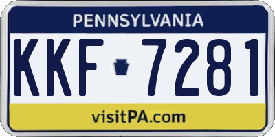 PA license plate KKF7281