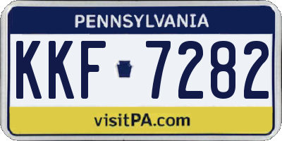 PA license plate KKF7282
