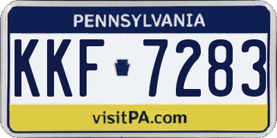 PA license plate KKF7283