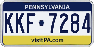 PA license plate KKF7284