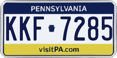 PA license plate KKF7285