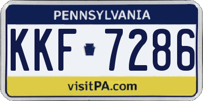 PA license plate KKF7286