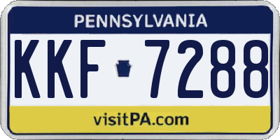 PA license plate KKF7288