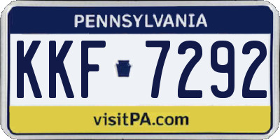 PA license plate KKF7292