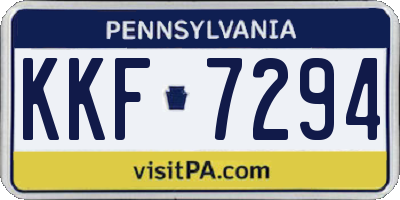 PA license plate KKF7294