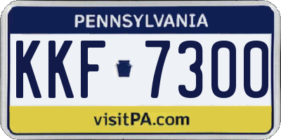 PA license plate KKF7300