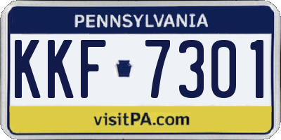 PA license plate KKF7301