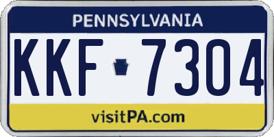 PA license plate KKF7304