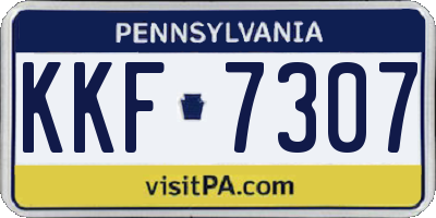 PA license plate KKF7307