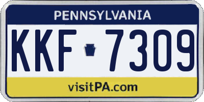 PA license plate KKF7309