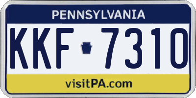 PA license plate KKF7310