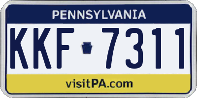 PA license plate KKF7311
