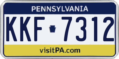 PA license plate KKF7312