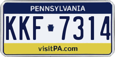 PA license plate KKF7314
