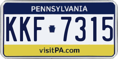 PA license plate KKF7315