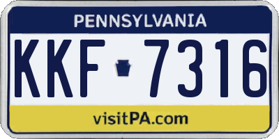 PA license plate KKF7316