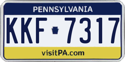 PA license plate KKF7317