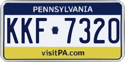 PA license plate KKF7320