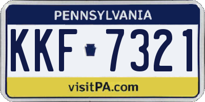 PA license plate KKF7321