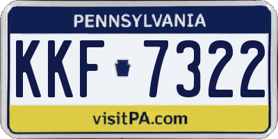 PA license plate KKF7322