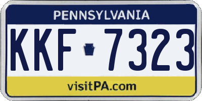 PA license plate KKF7323