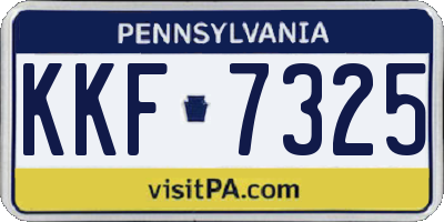 PA license plate KKF7325
