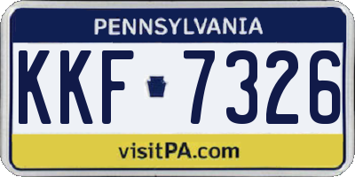 PA license plate KKF7326