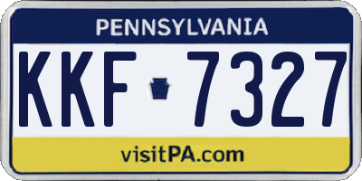 PA license plate KKF7327