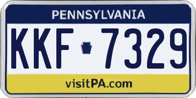 PA license plate KKF7329